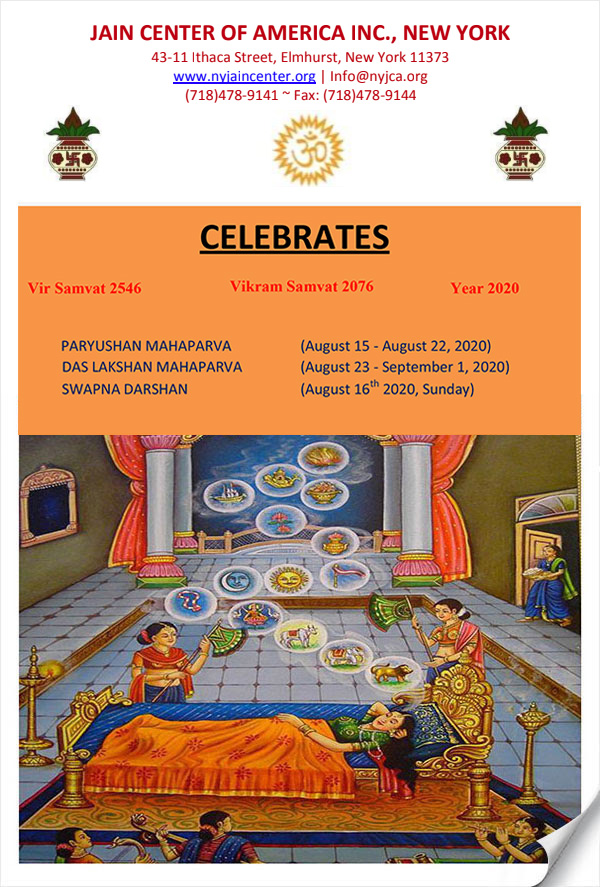 JCA NY 2020 Paryushan & Das Lakshana Maha Parv - Newsletter